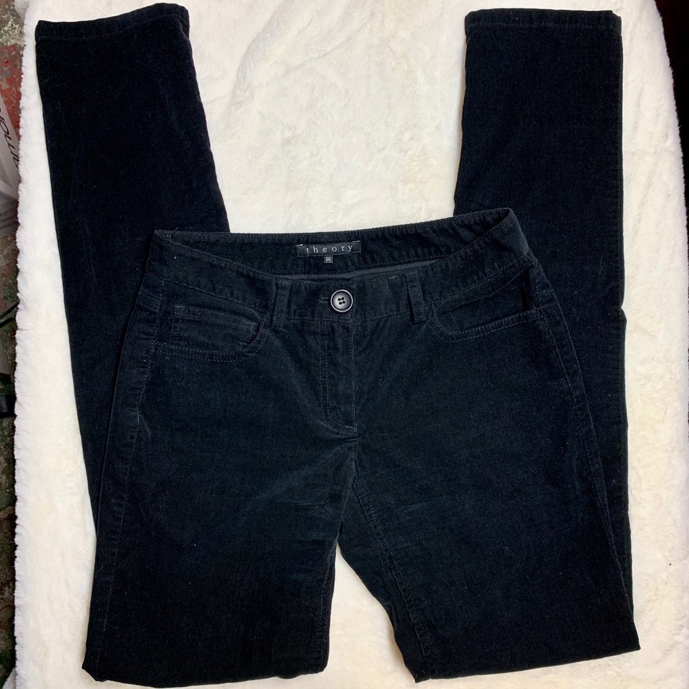 Theory Skinny Leg Corduroy Black pants